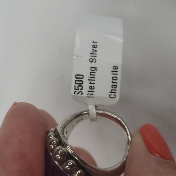 NWOT LAGOS HEAVY BAND Caviar faceted charoite doublet Maya purple silver RING 7 - Picture 13 of 13